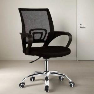 Silla Escritorio Oficina Pc con Ruedas Almohadón Color Negro
