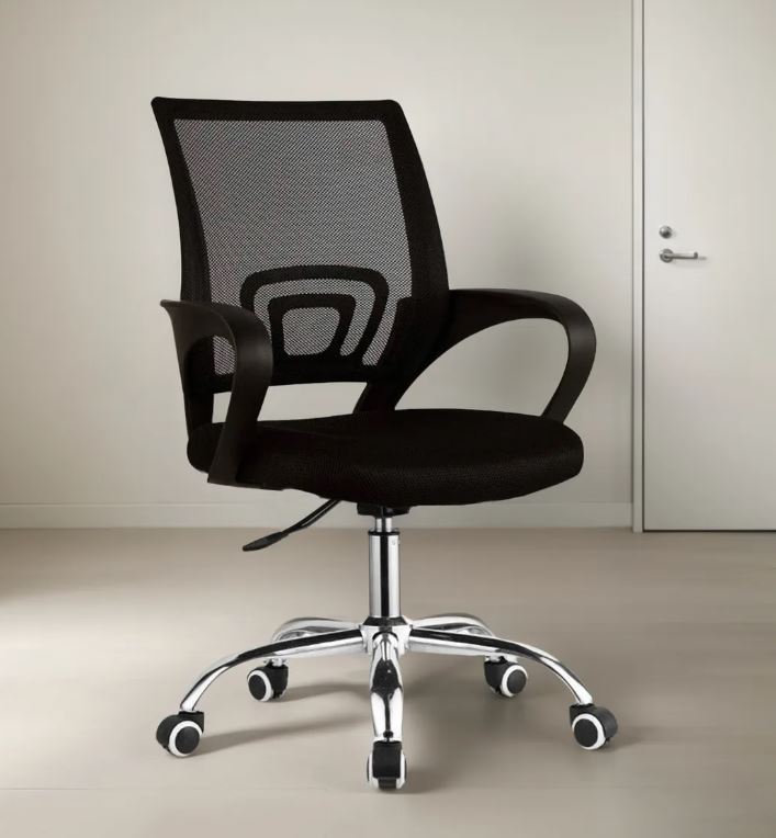 Silla Escritorio Oficina Pc con Ruedas Almohadón Color Negro