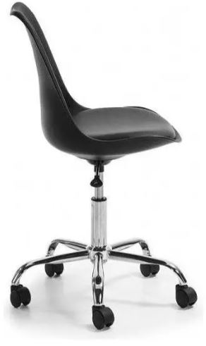 Silla Escritorio Oficina Pc Eames Con Ruedas Almohadón Color Negro - Imagen 2