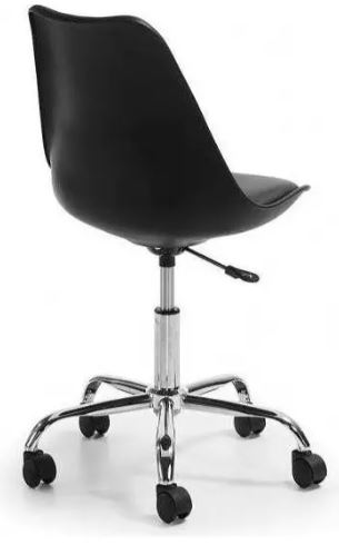 Silla Escritorio Oficina Pc Eames Con Ruedas Almohadón Color Negro - Imagen 3